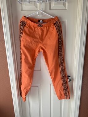 Orange Track Pants with Butterfly Side Tape